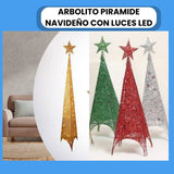 ARBOLITO PIRAMIDE NAVIDEÑO CON LUCES LED