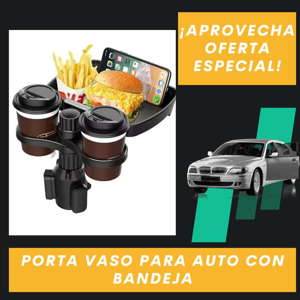 PORTA VASO PARA AUTO CON BANDEJA