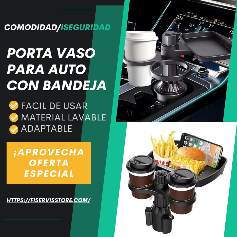 PORTA VASO PARA AUTO CON BANDEJA