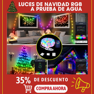 LUCES DE NAVIDAD RGB A PRUEBA DE AGUA